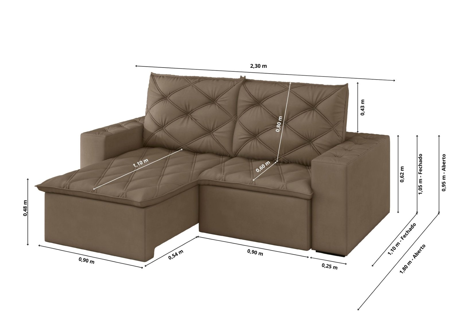 Plano técnico com dimensões